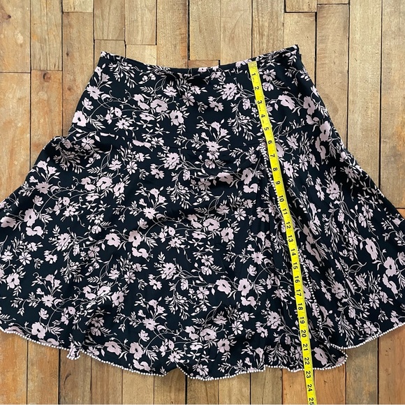 Y2K Anne Carson silk floral mini skirt-size 6 - Picture 10 of 11